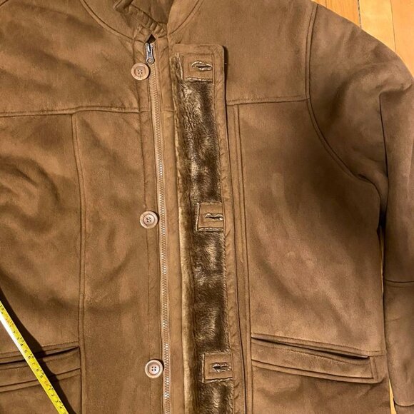 Utex Shearling Jacket faux fur Mens XL Brown Warmer - Picture 4 of 15